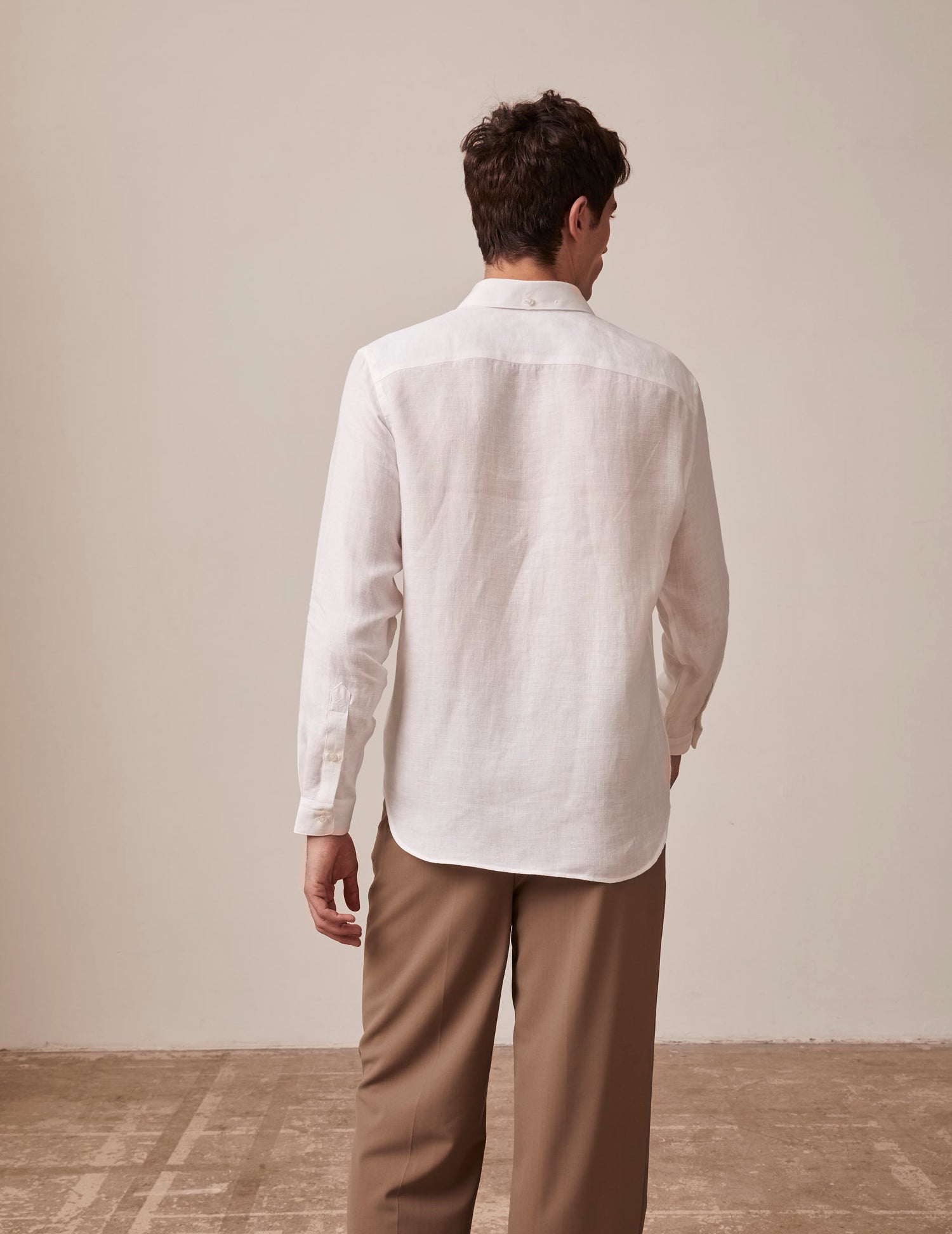 Aristote shirt in white linen - Linen - Italian Collar#2