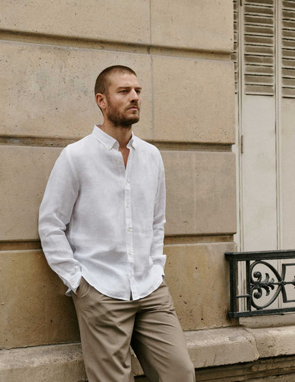 Gaspard shirt in white linen