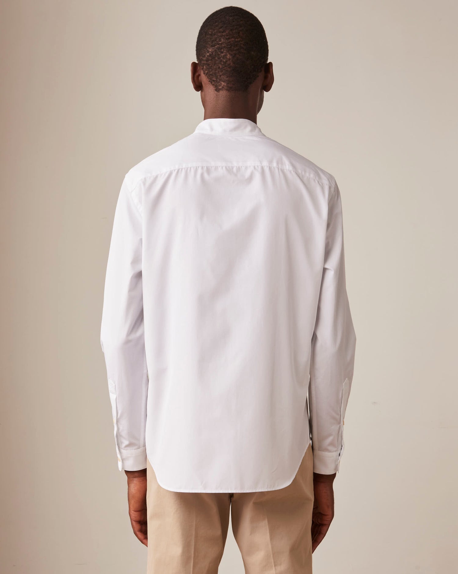 White Carl shirt - Poplin - Open straight Collar#2