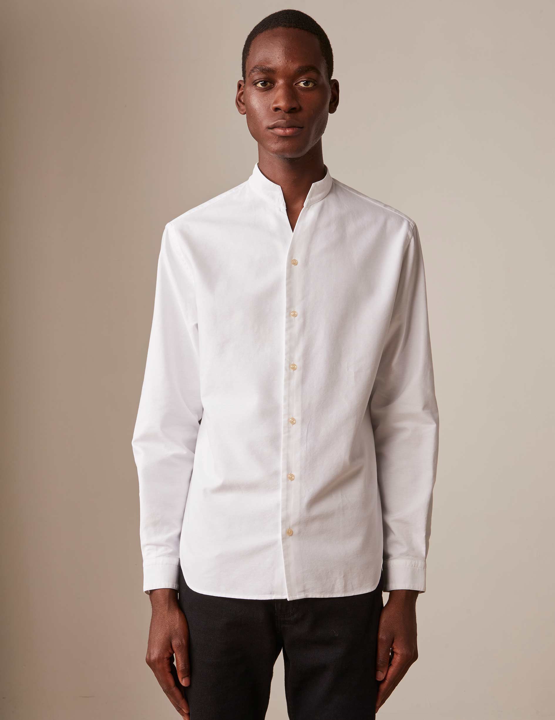 【名作】Gorsch Open Collar Oxford Shirts Gorsch Open Collar Short Sleeve Shirt | MusterW