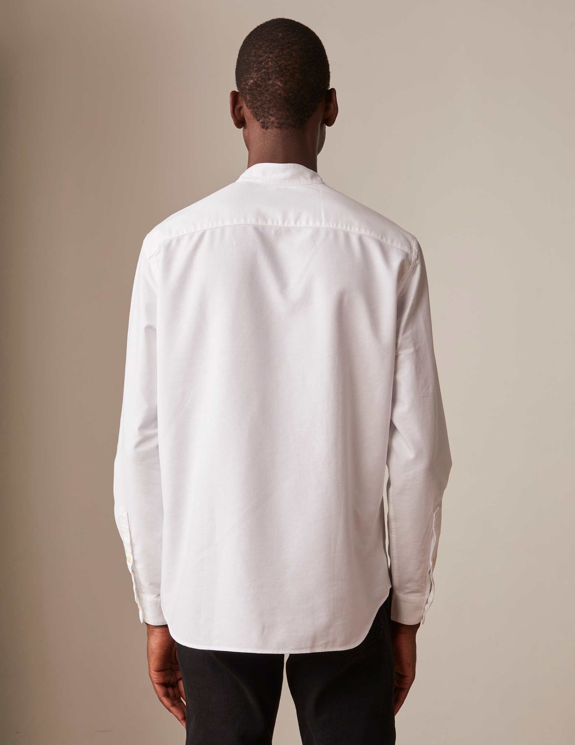 White Carl shirt - Oxford - Open straight Collar