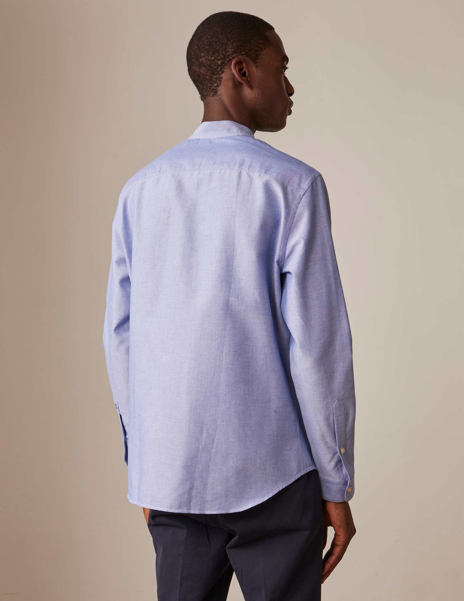 Blue Carl shirt - Oxford - Open straight Collar#2