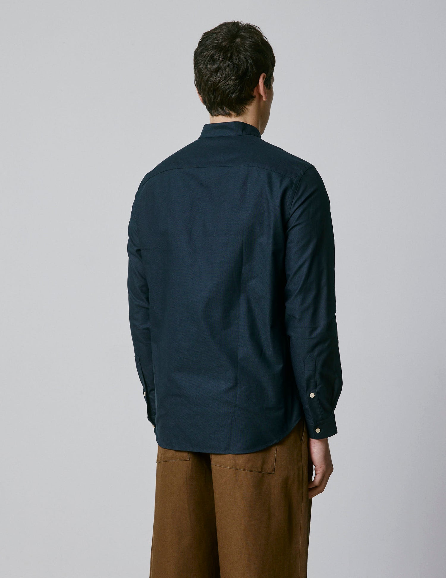 men's dress shirt with stiff collar Quattro Flex Dress Shirt with Semi-Spread Collar Navy Collars & Co