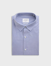 Semi-fitted blue striped shirt