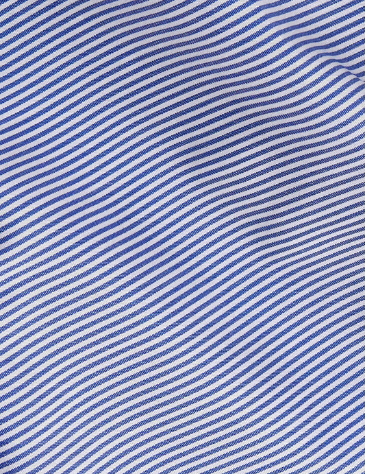 Fitted blue striped shirt