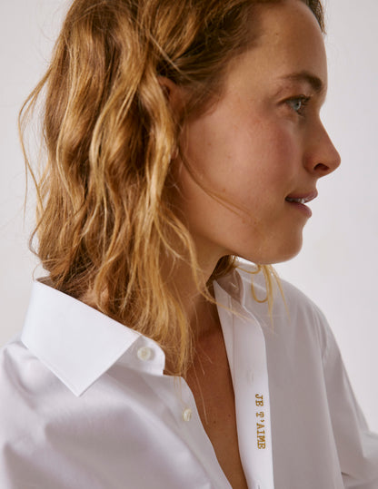 Unisex white "Je t'aime" shirt