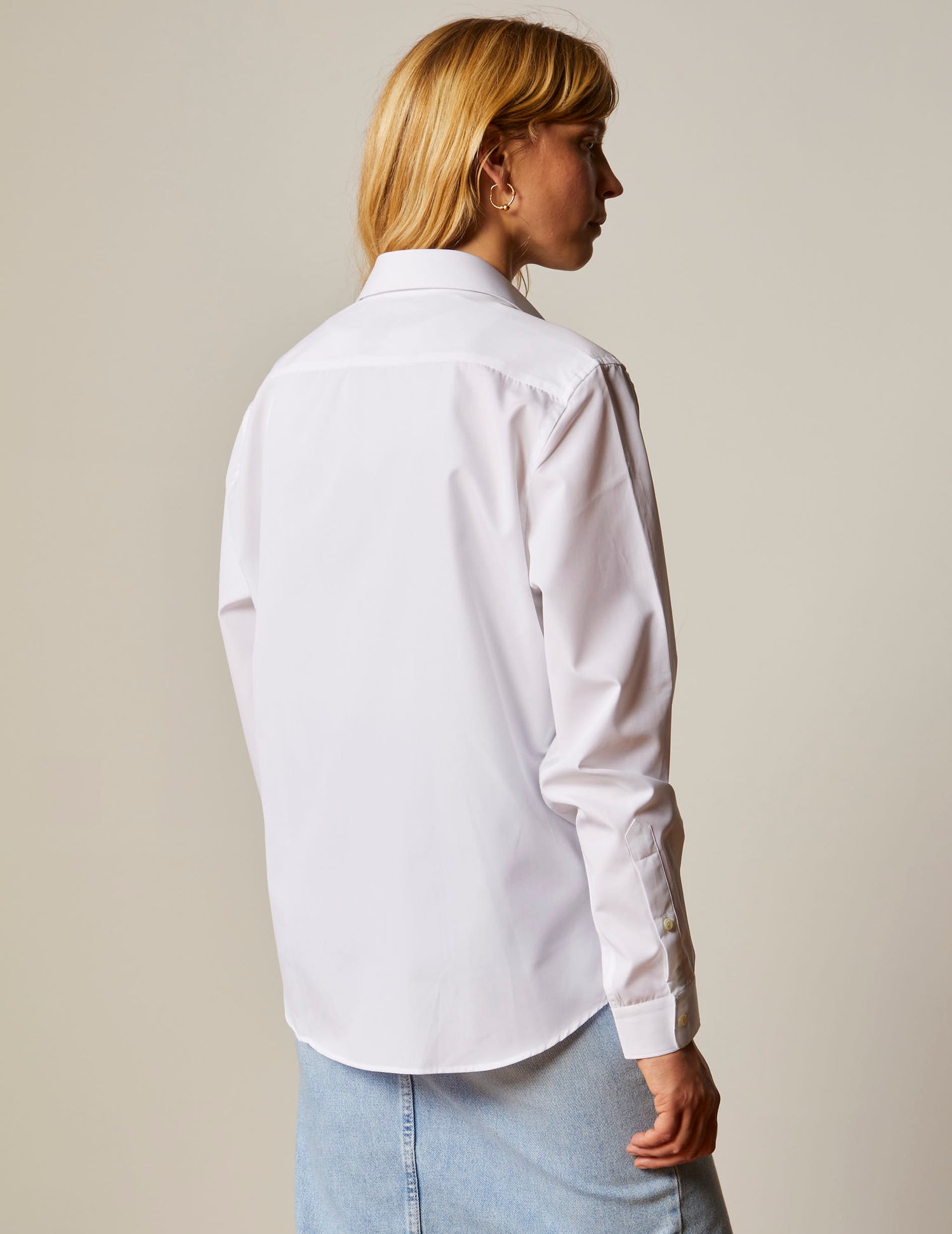 White "Je t'aime" shirt with gold embroidery - Poplin - Figaret Collar#4