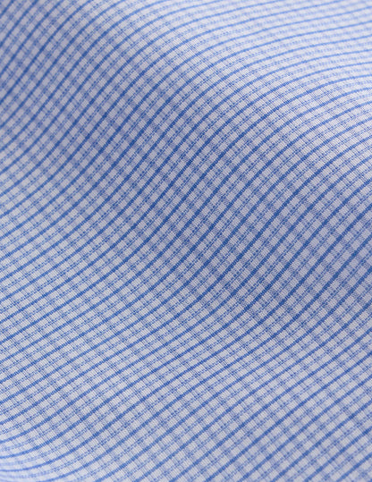 Chemise Classique manches courtes à carreaux bleus