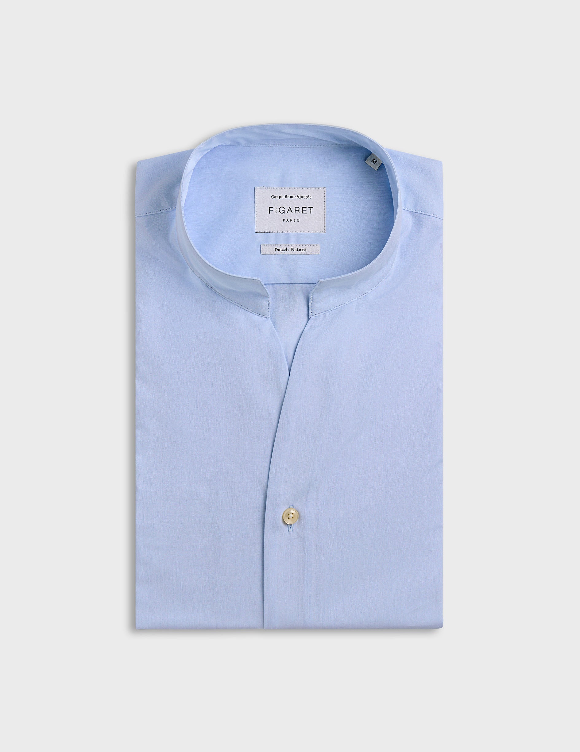 Carl blue shirt - Poplin - Open straight Collar