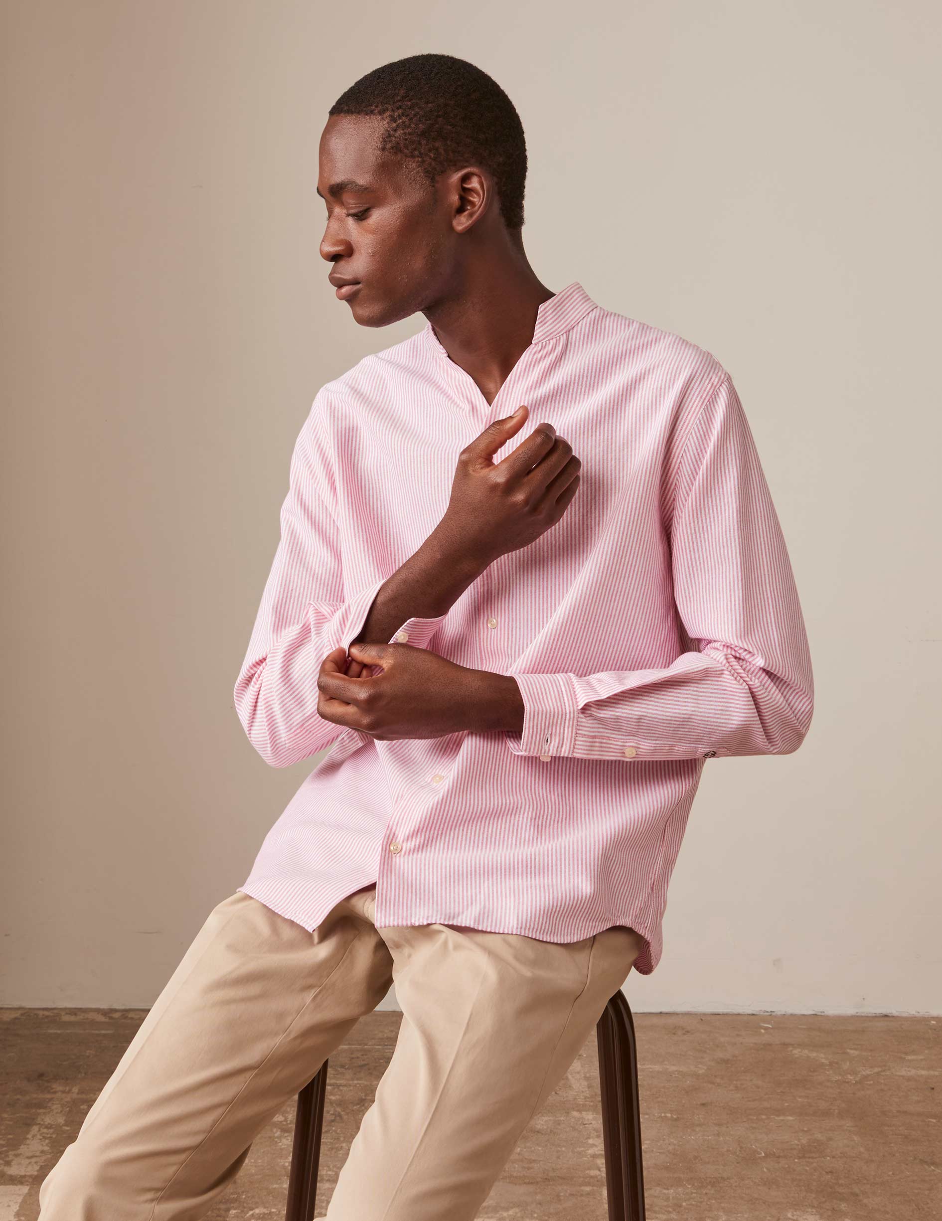 Pink and white shirts discount