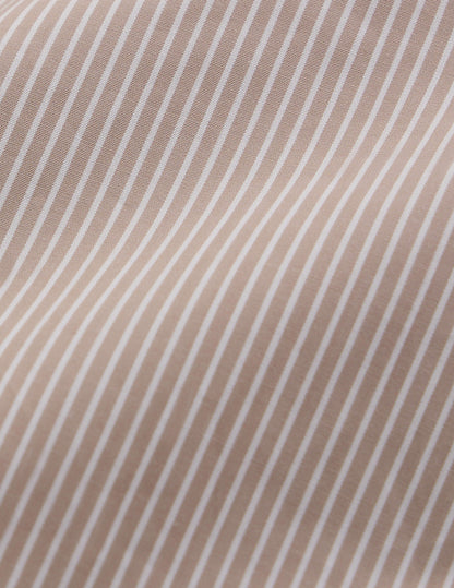Semi-fitted beige striped shirt