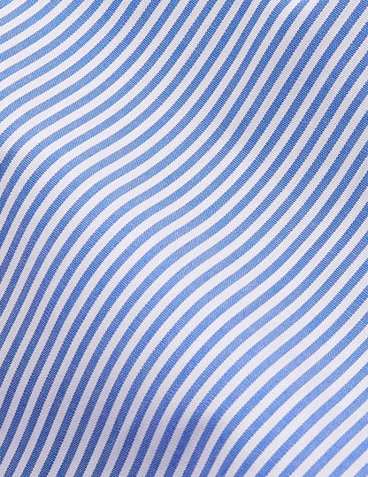Laurine shirt with hidden buttons placket and blue stripes