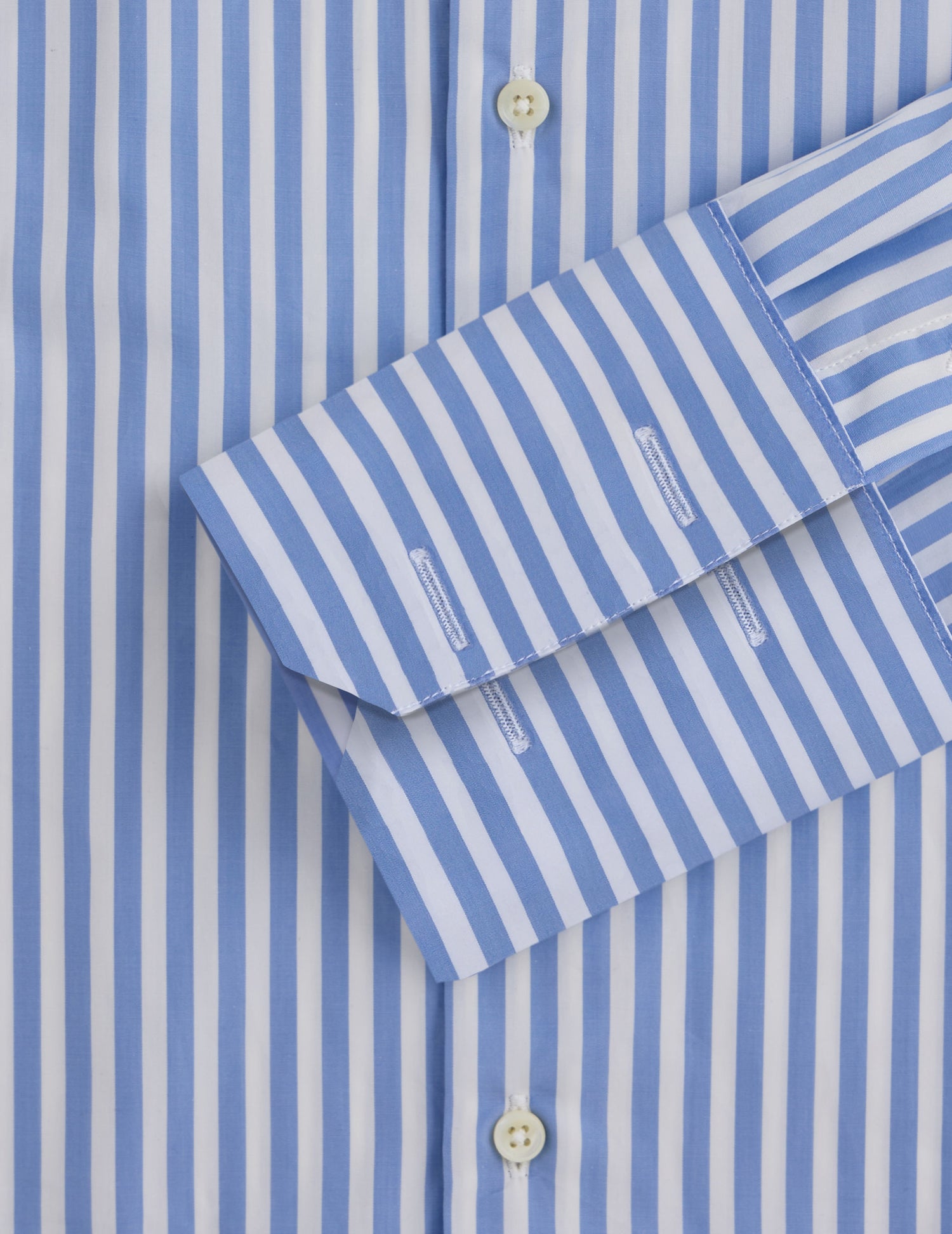 Semi-fitted striped blue shirt - Poplin - Italian Collar - French Cuffs#2