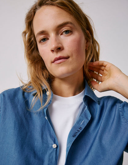 Unisex Blue denim "Je t'aime" shirt