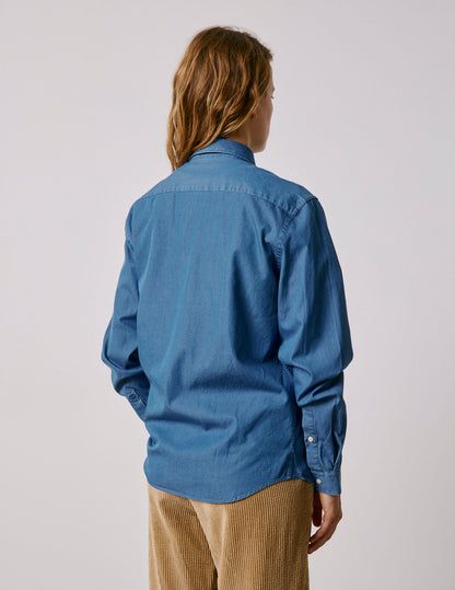 Unisex Blue denim "Je t'aime" shirt