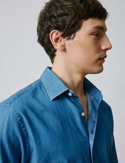 Unisex Blue denim "Je t'aime" shirt