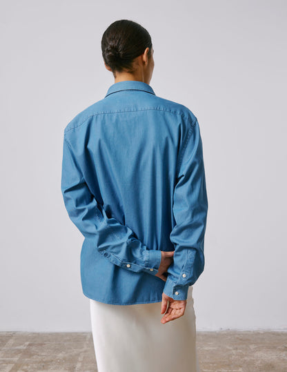 Unisex Blue denim "Je t'aime" shirt