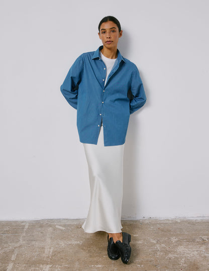 Unisex Blue denim "Je t'aime" shirt