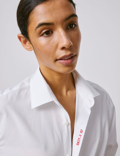 Unisex white "Je t'aime" shirt