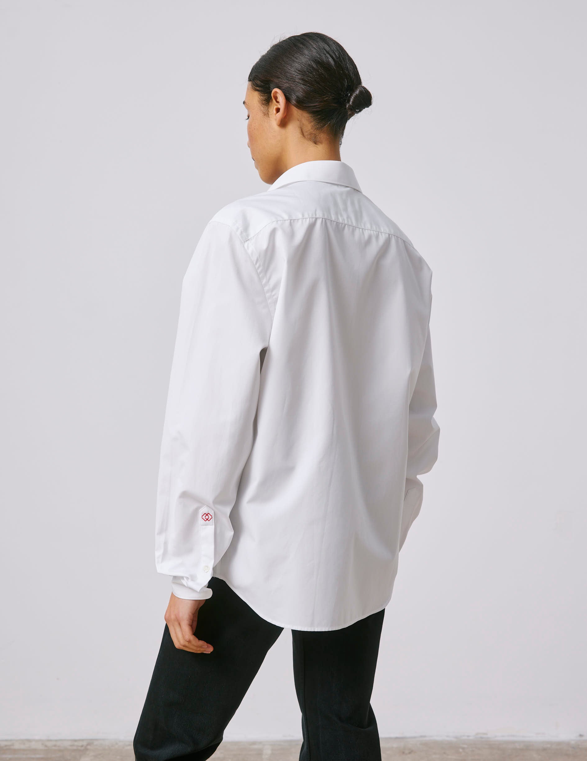Unisex white "Je t'aime" shirt - Poplin - Figaret Collar