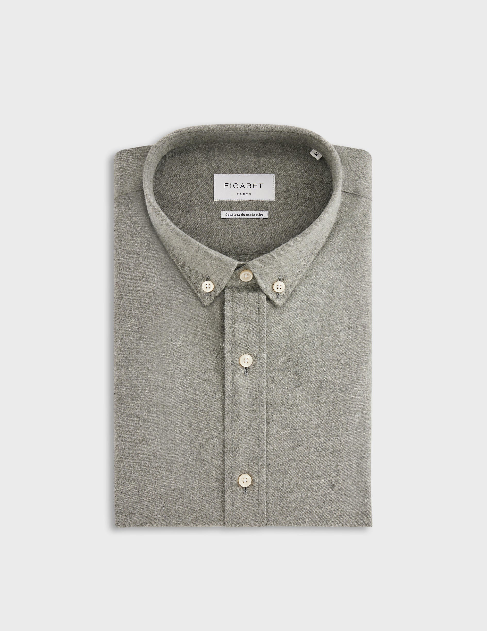 Grey Cotton cashmere Gaspard shirt - Flannel - American Collar