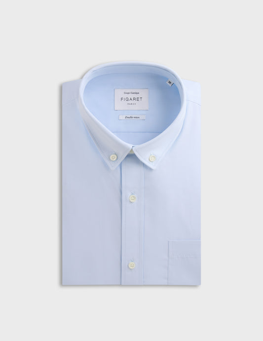 Classic blue shirt - Poplin - American Collar