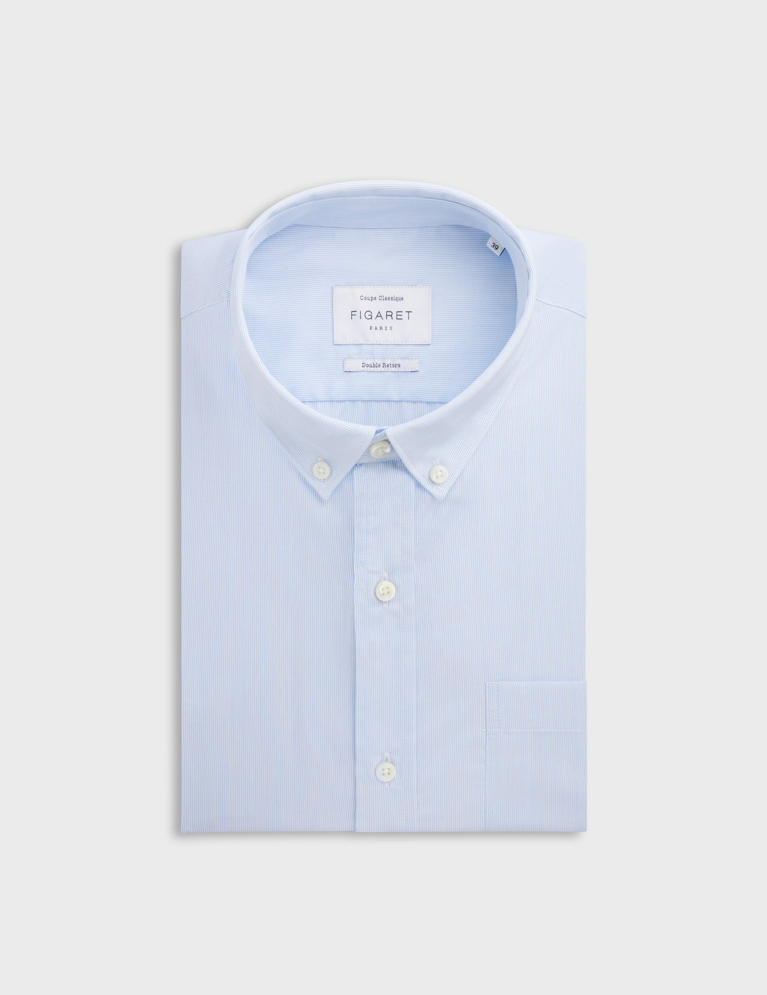 Classic blue striped shirt - Poplin - American Collar