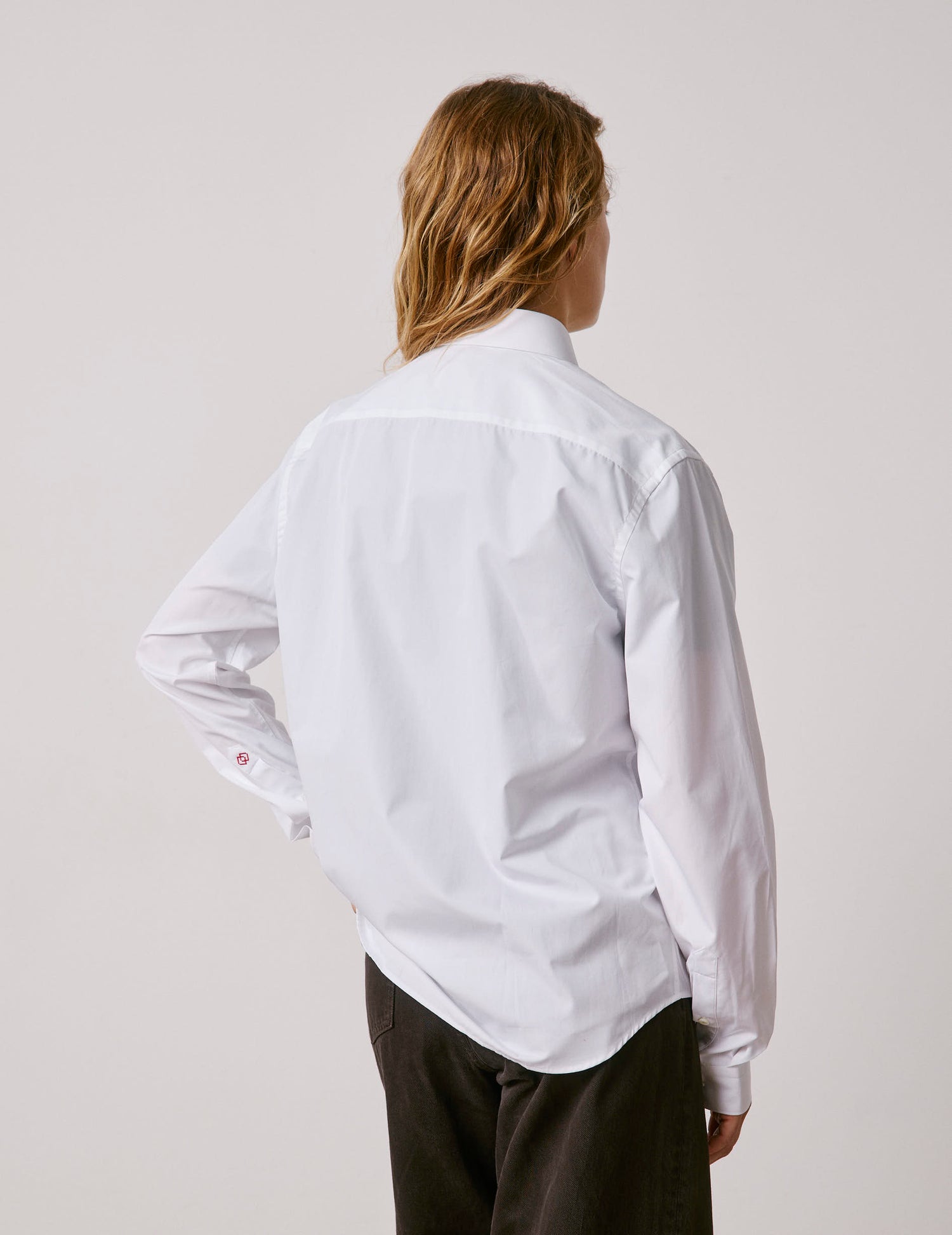Unisex white "Je t'aime" shirt - Poplin - Figaret Collar#8