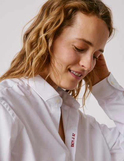 Unisex white "Je t'aime" shirt