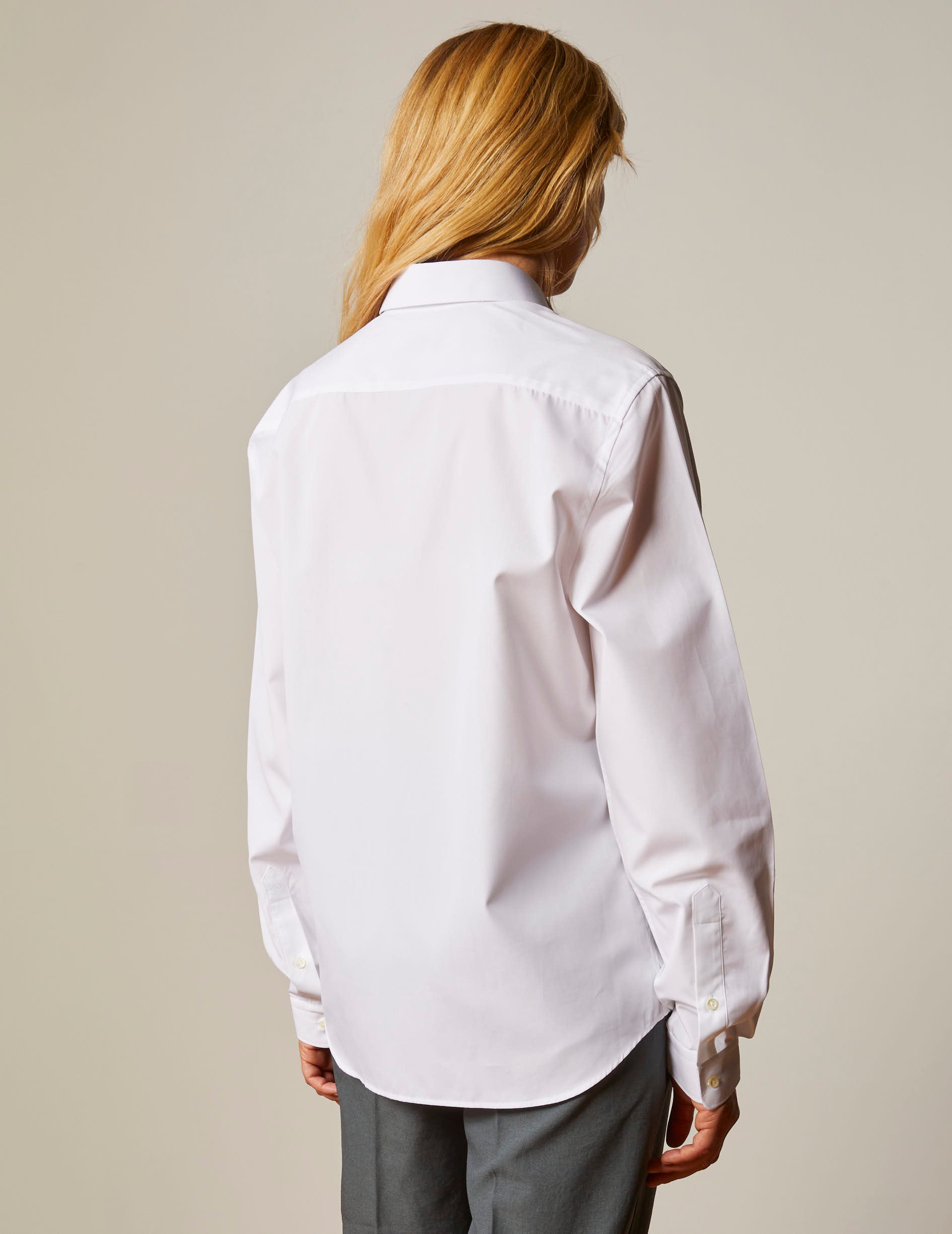 White "Je t'aime" shirt with red embroidery - Poplin - Figaret Collar