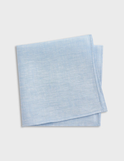 Blue linen pocket square