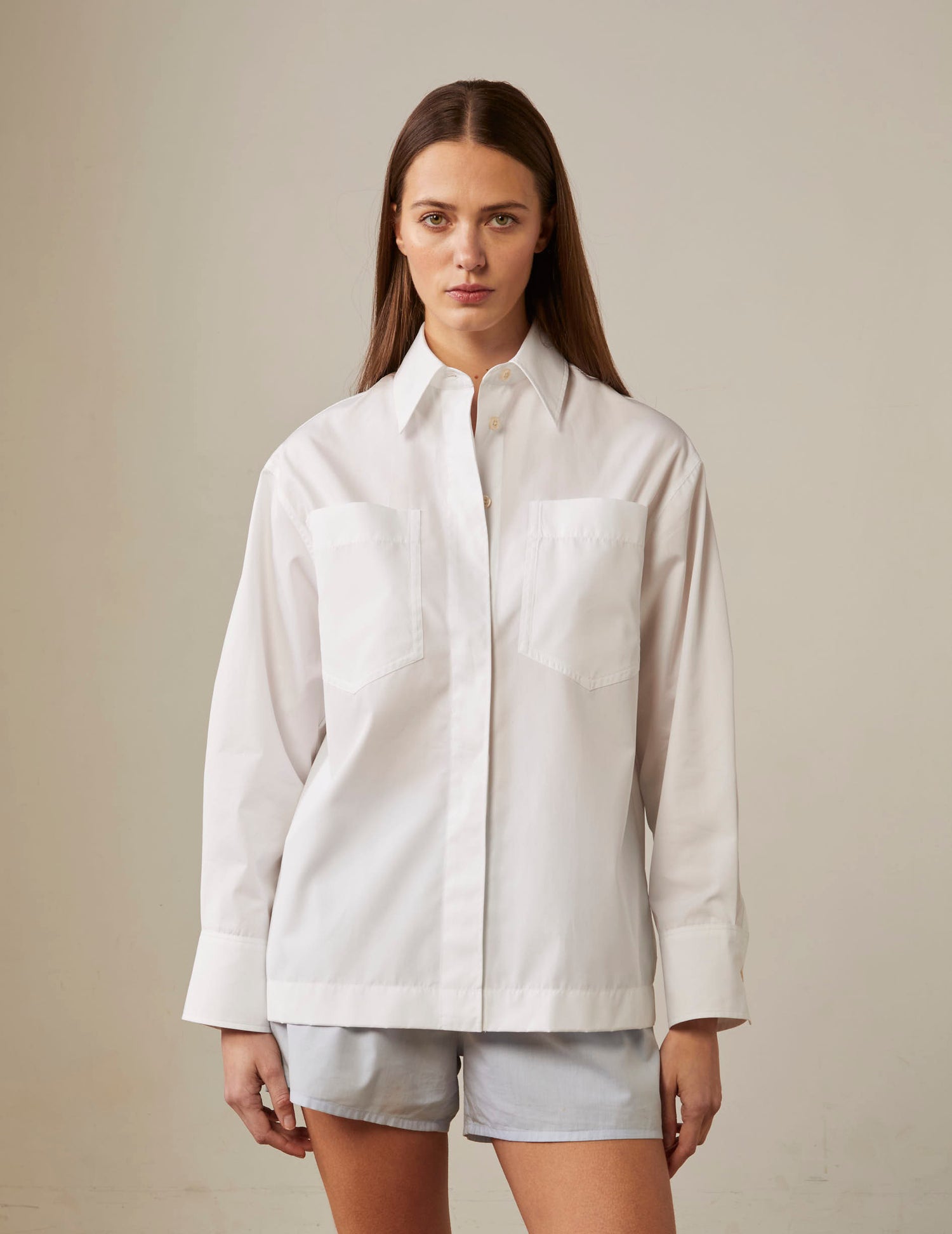 Faith white oversized shirt - Poplin#3