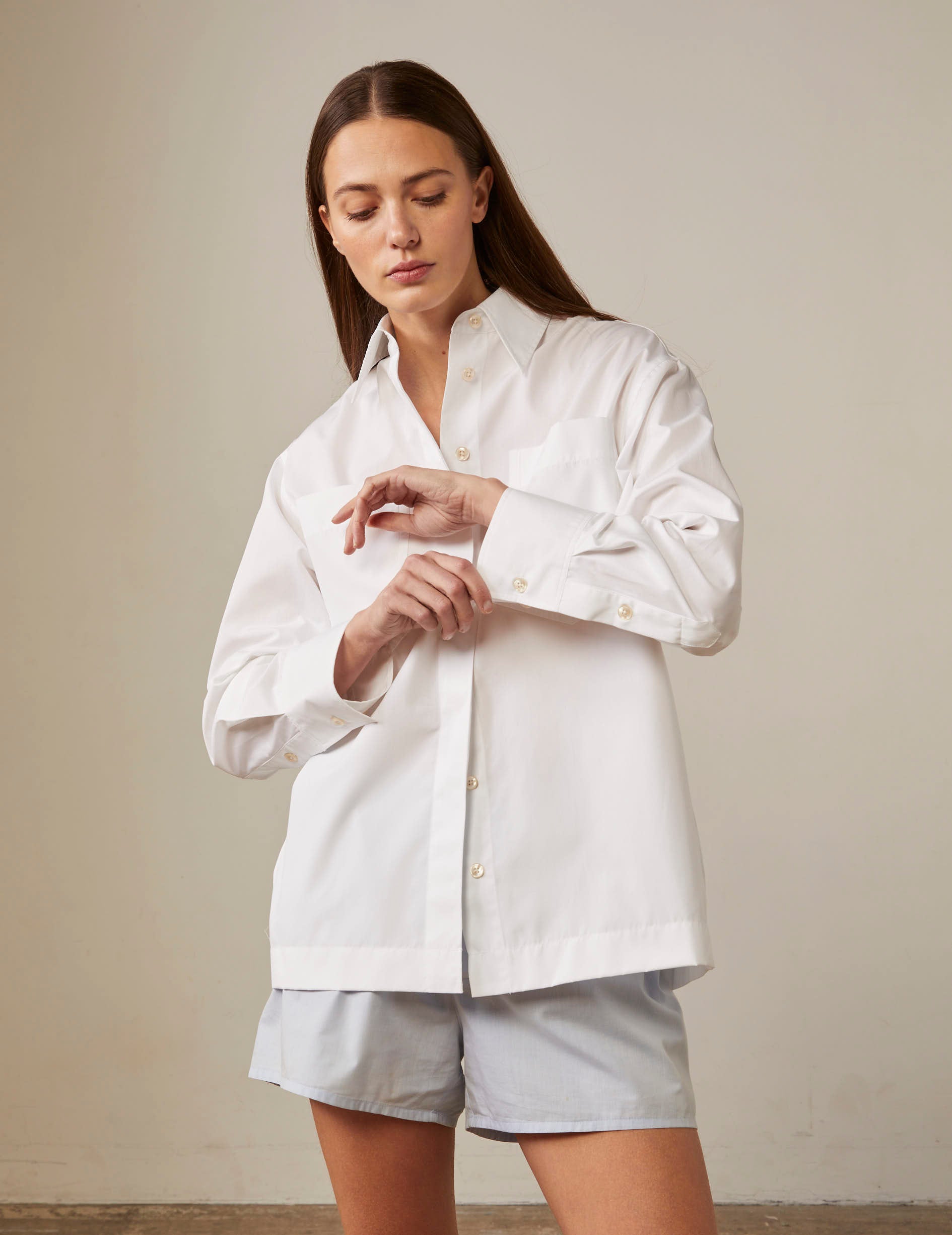 Faith white oversized shirt - Poplin