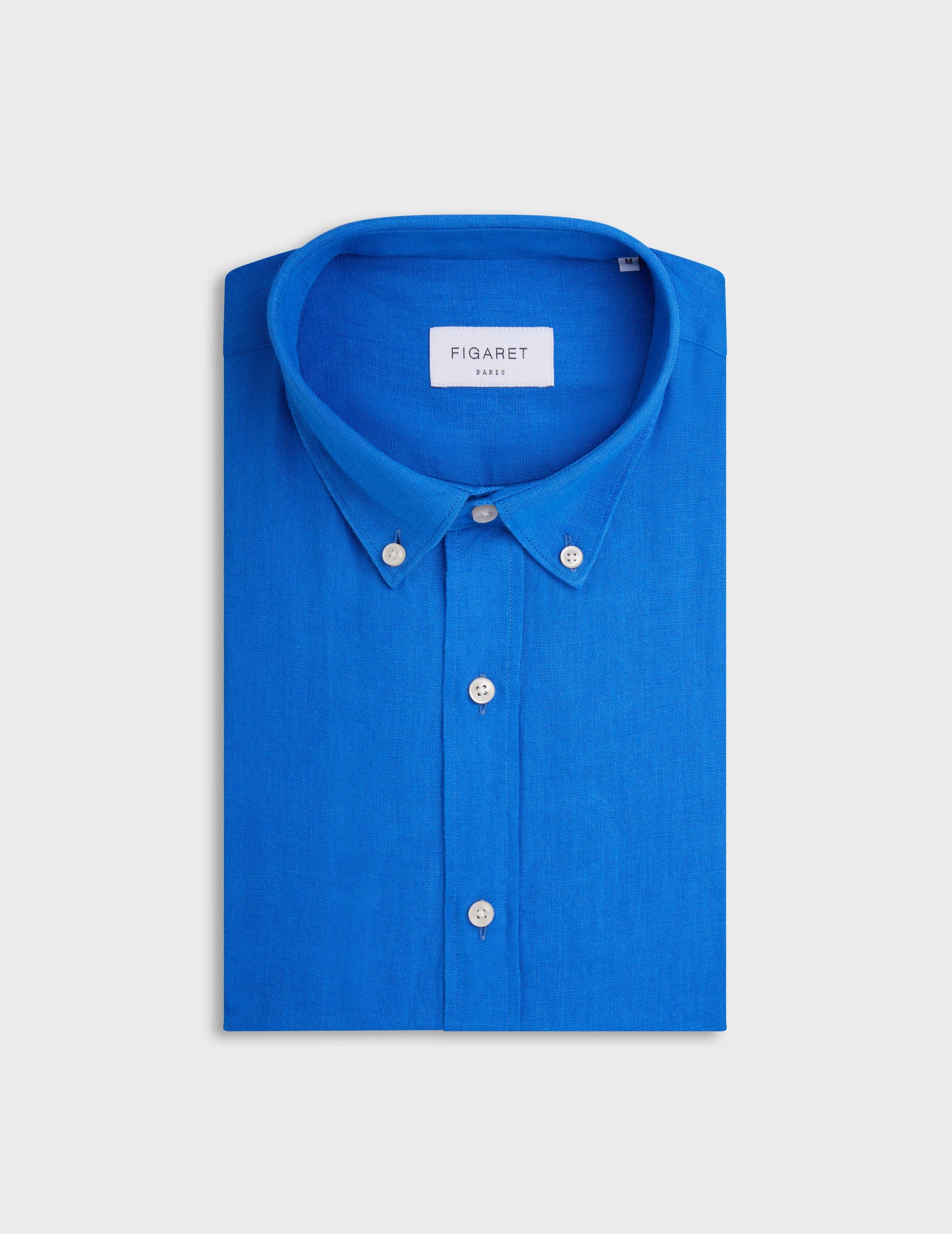 Gaspard shirt in intense blue linen - Linen - American Collar#4