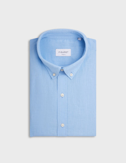 Gaspard shirt in blue linen