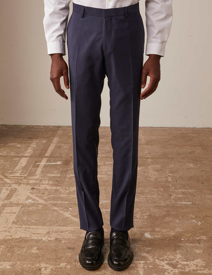 Navy wool pinpoint Fabrice suit trousers