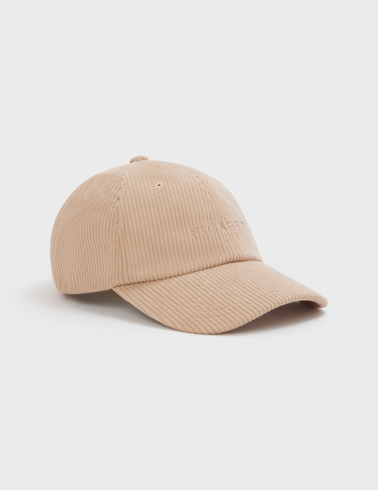 Casquette en velours côtelé beige