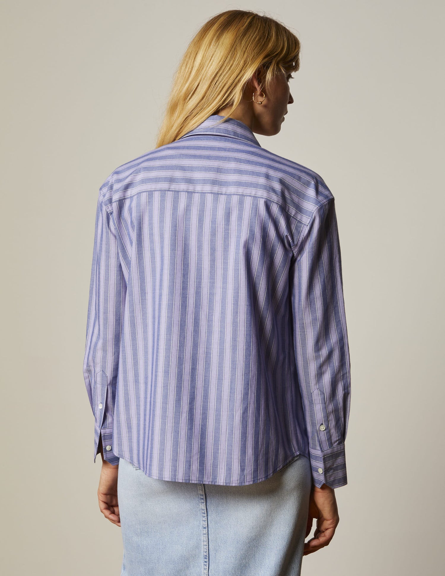 Blue striped Charlotte shirt - Poplin#3