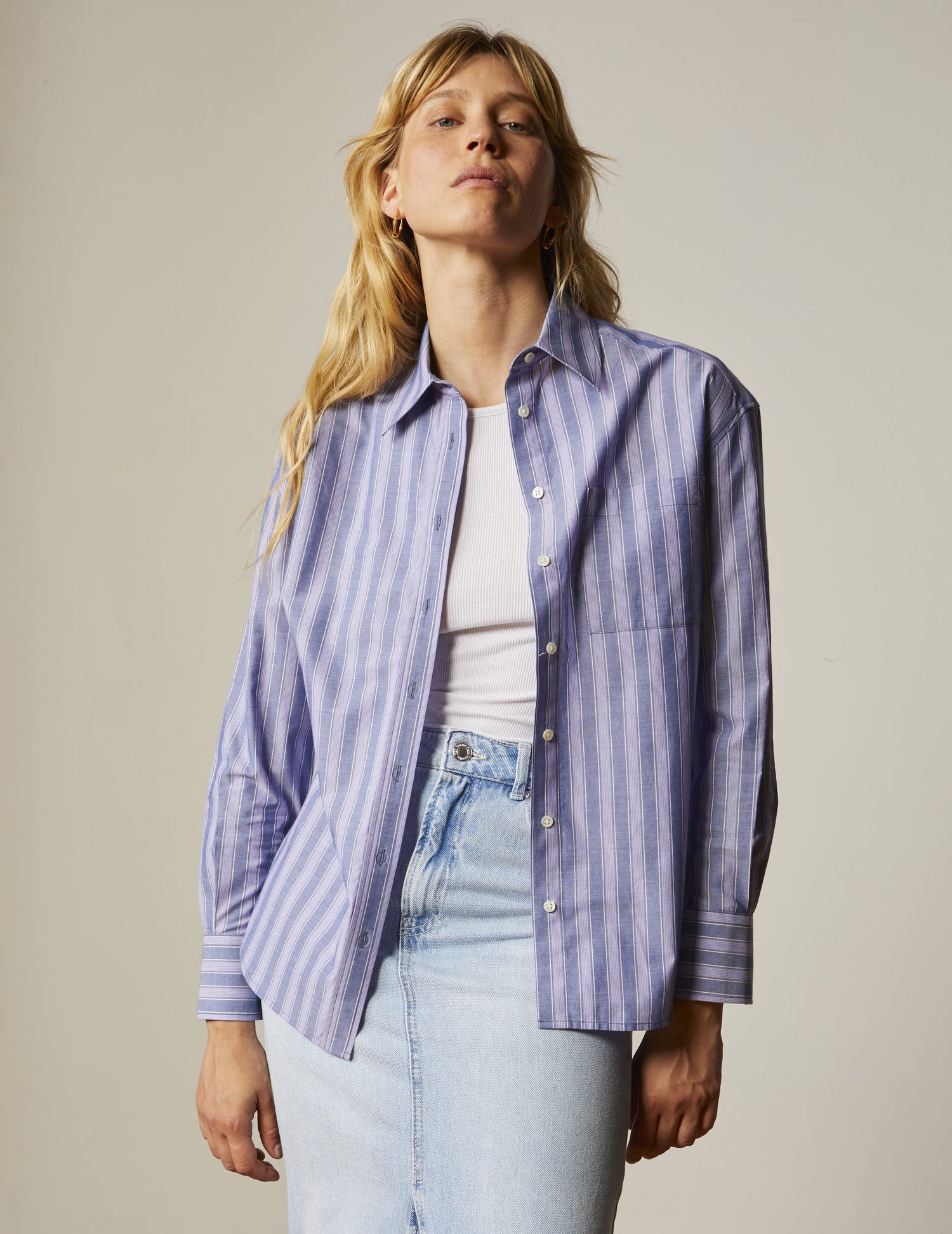 Blue striped Charlotte shirt - Poplin#2