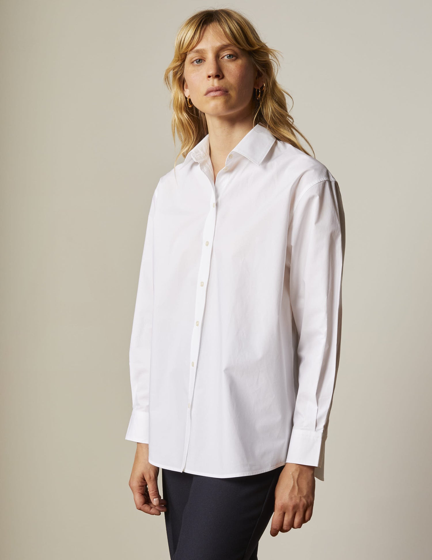 Oversized white Delina shirt - Poplin#3