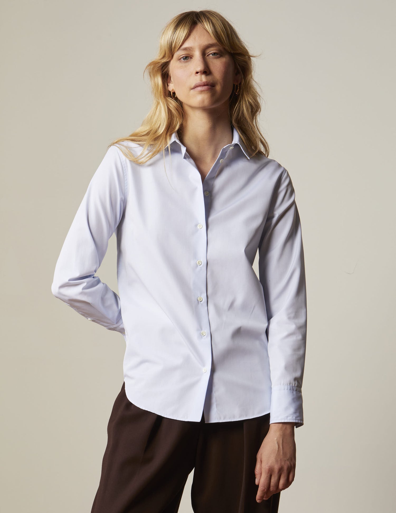 Blue easy-iron Marion shirt - Poplin - Easy-iron