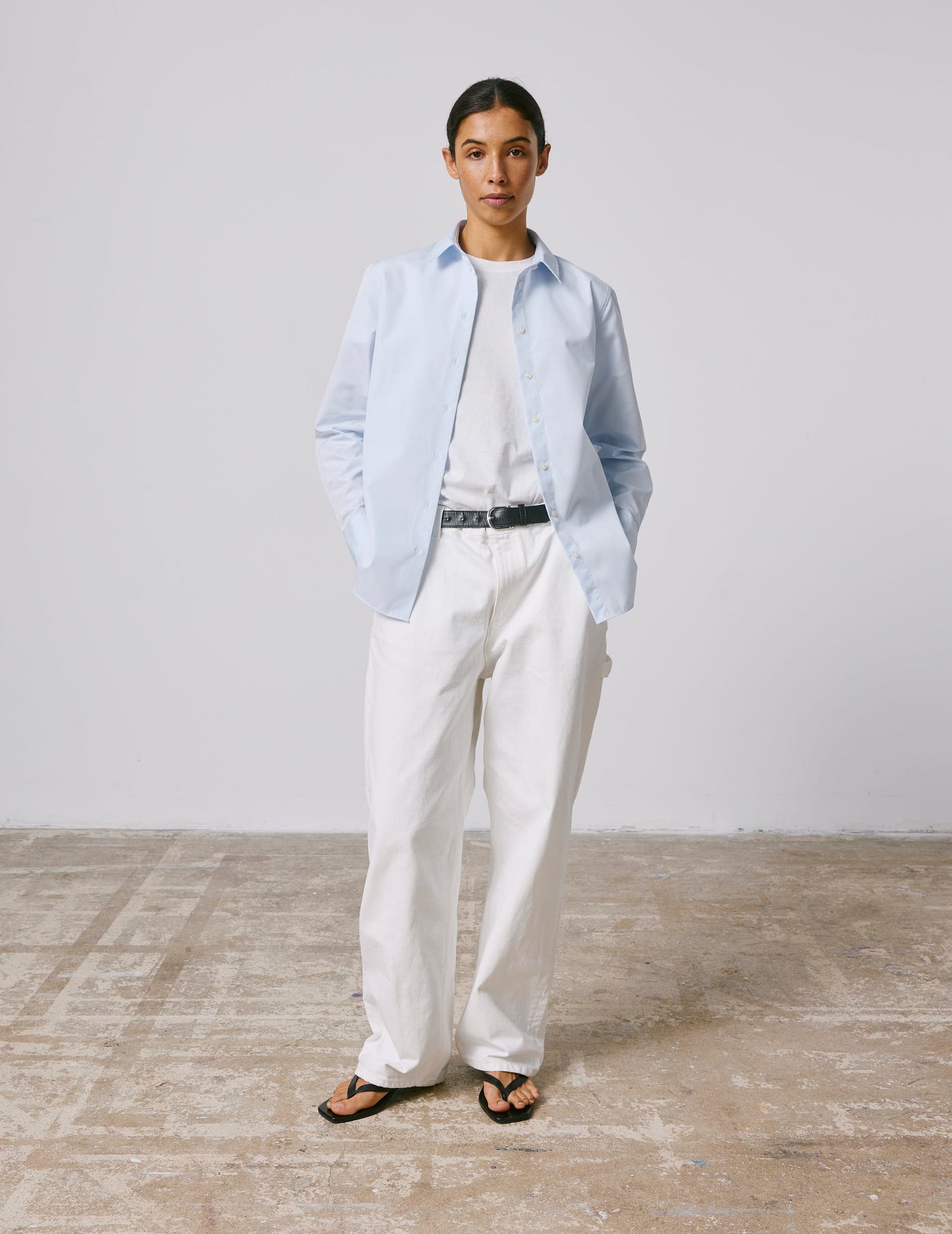 Blue easy-iron Marion shirt - Poplin - Easy-iron#3