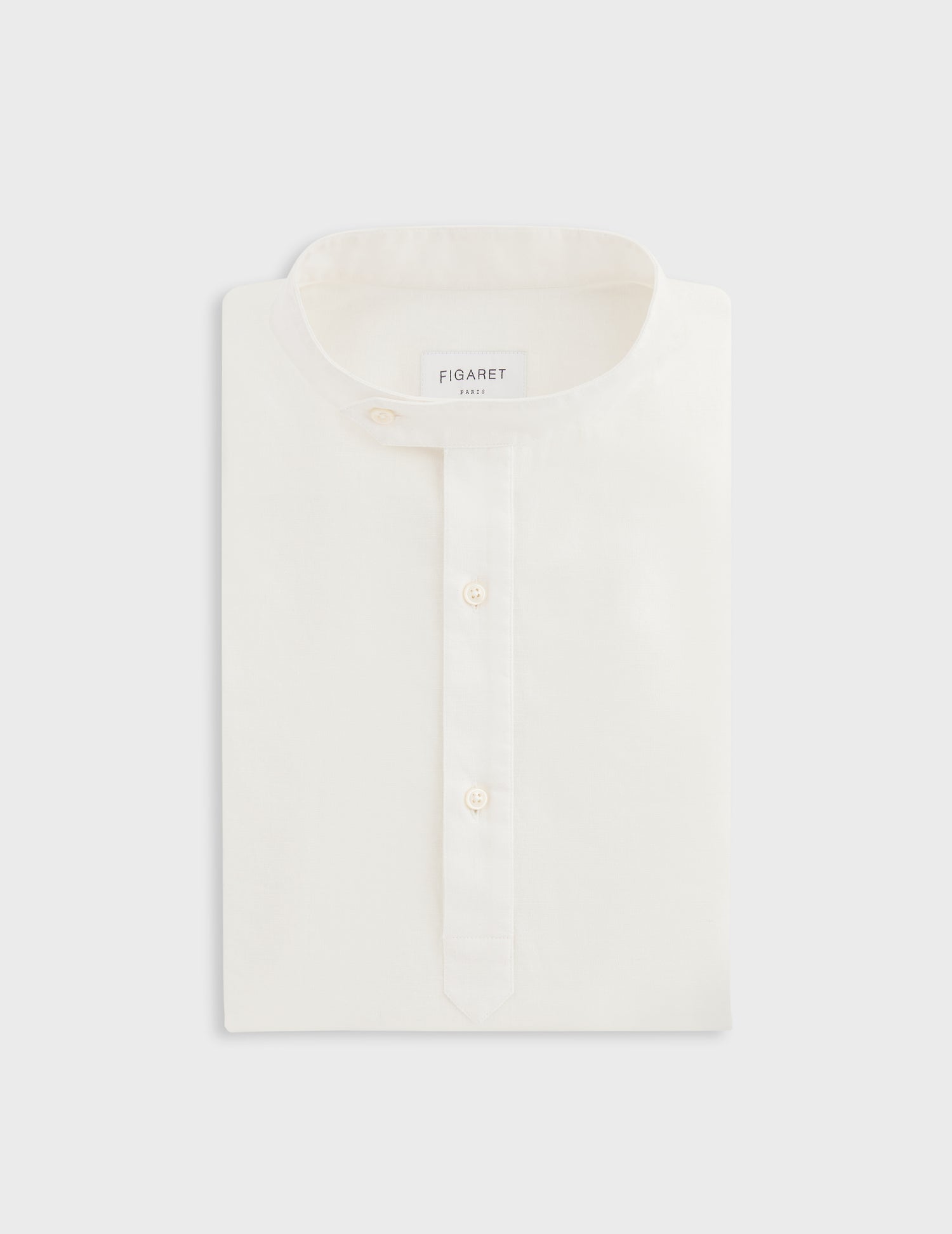 Arthur ecru shirt - Linen - Officer Collar#2