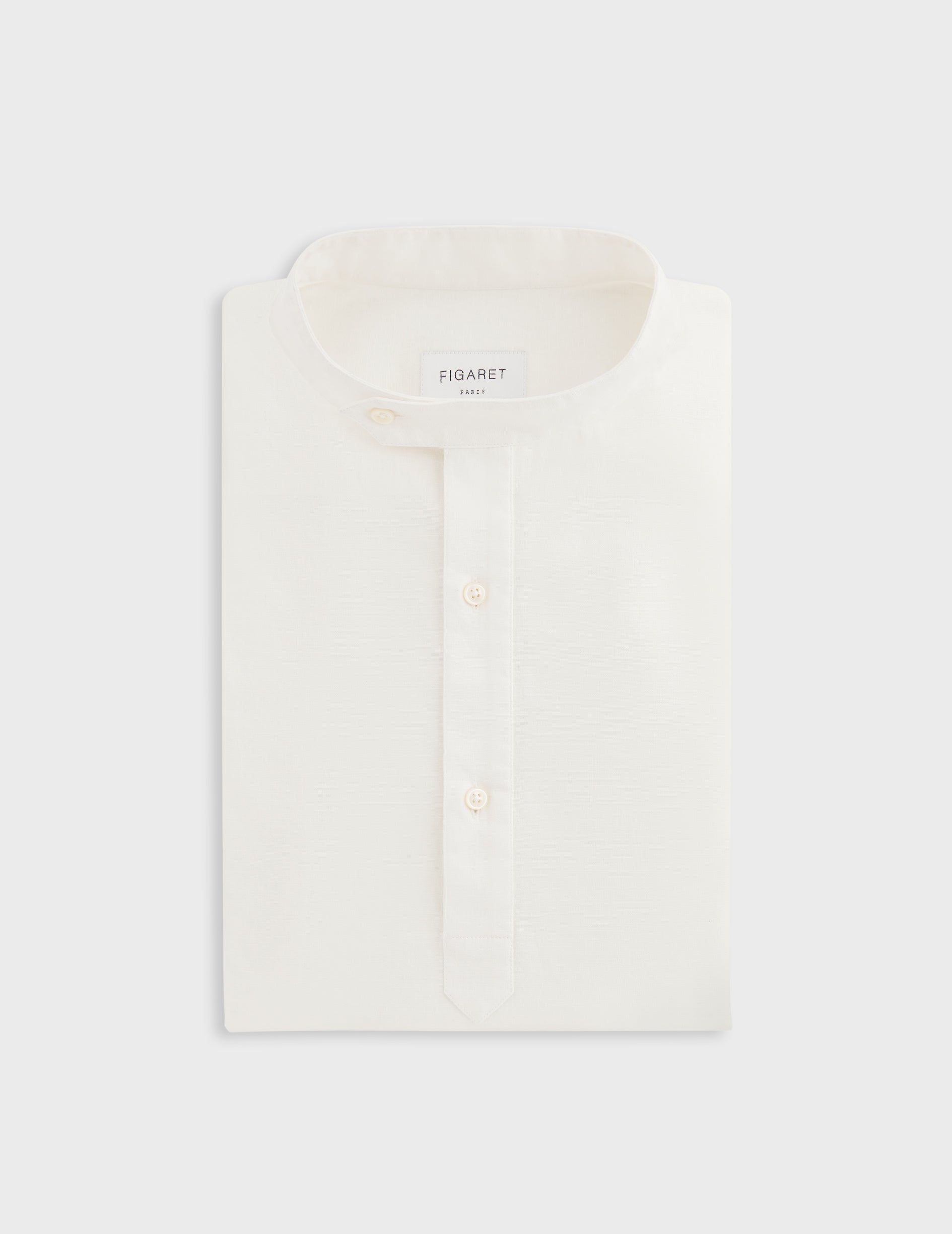 Arthur ecru shirt - Linen - Officer Collar
