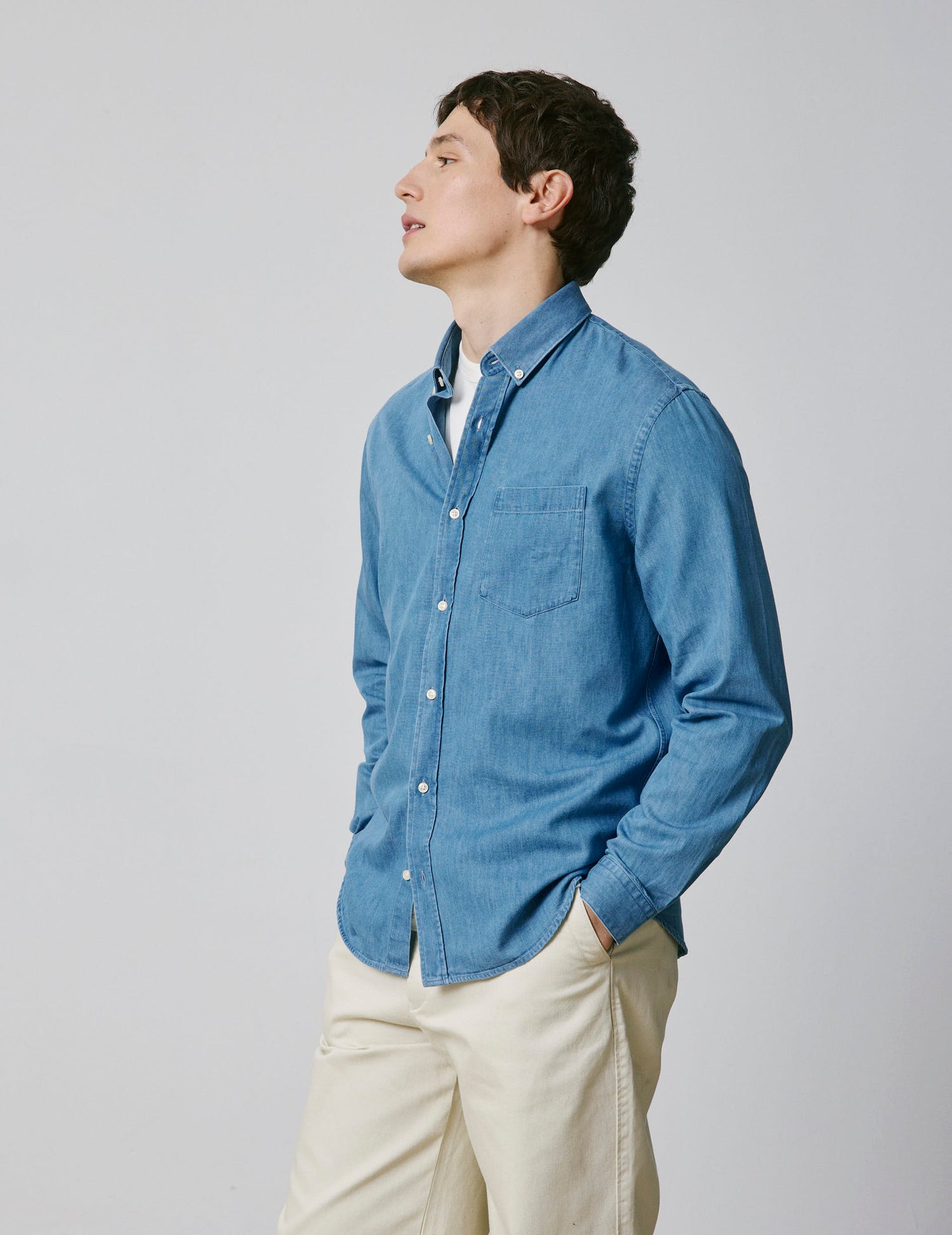 blue denim Gabriel shirt - Denim - American Collar#3