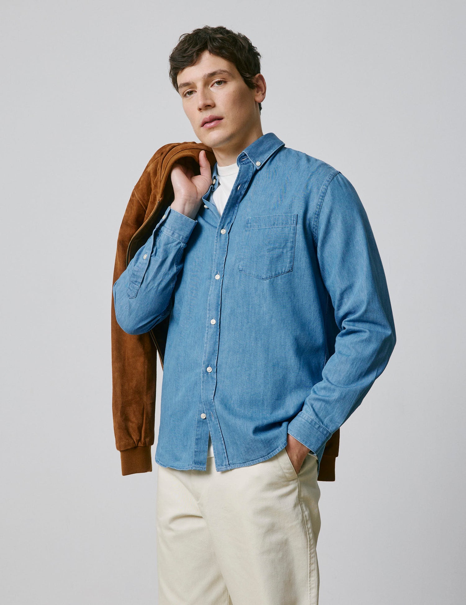 blue denim Gabriel shirt - Denim - American Collar#6