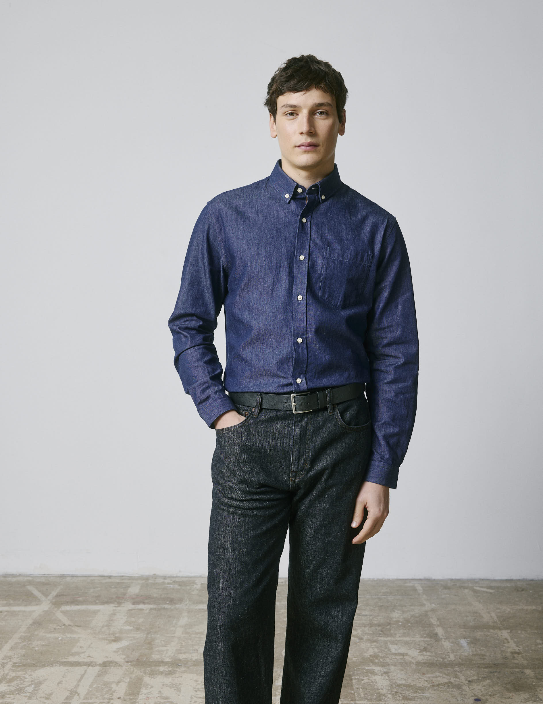 Gabriel navy denim shirt - Denim - American Collar