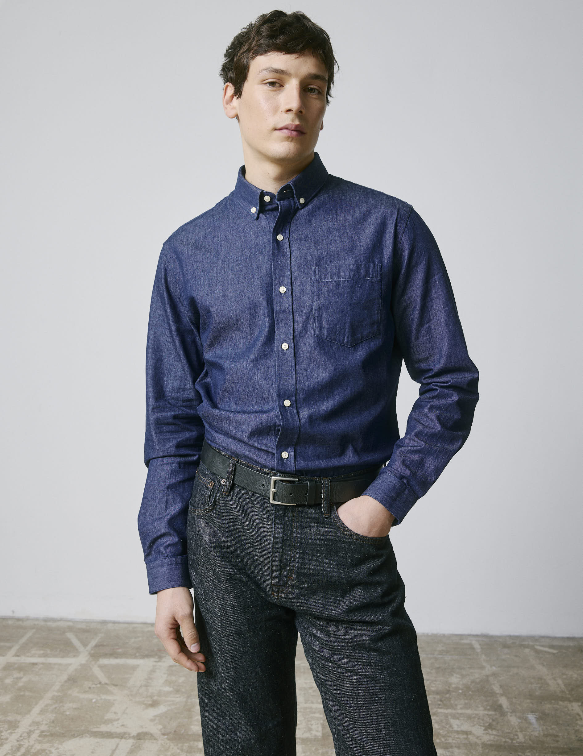 Gabriel navy denim shirt