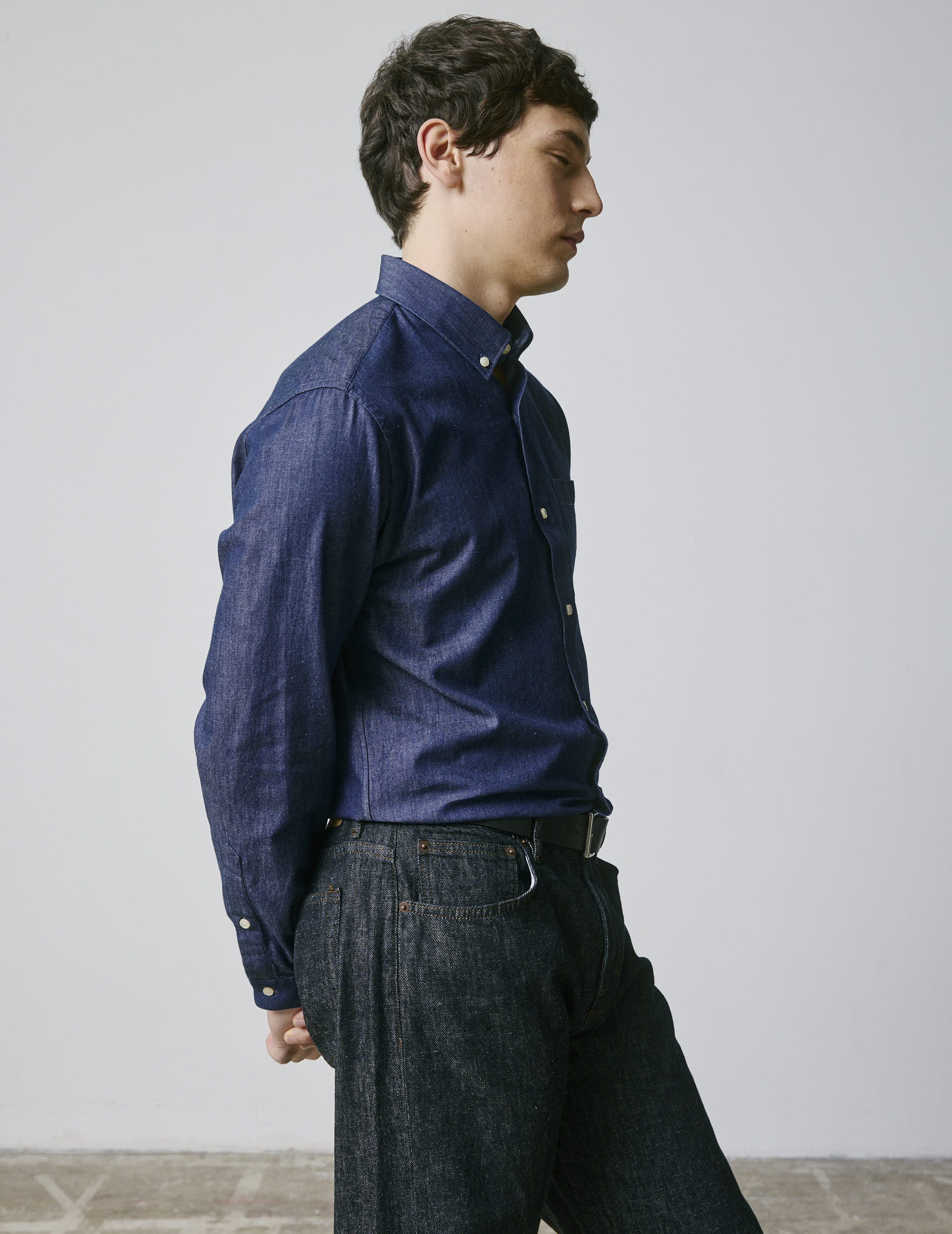 Gabriel navy denim shirt - Denim - American Collar