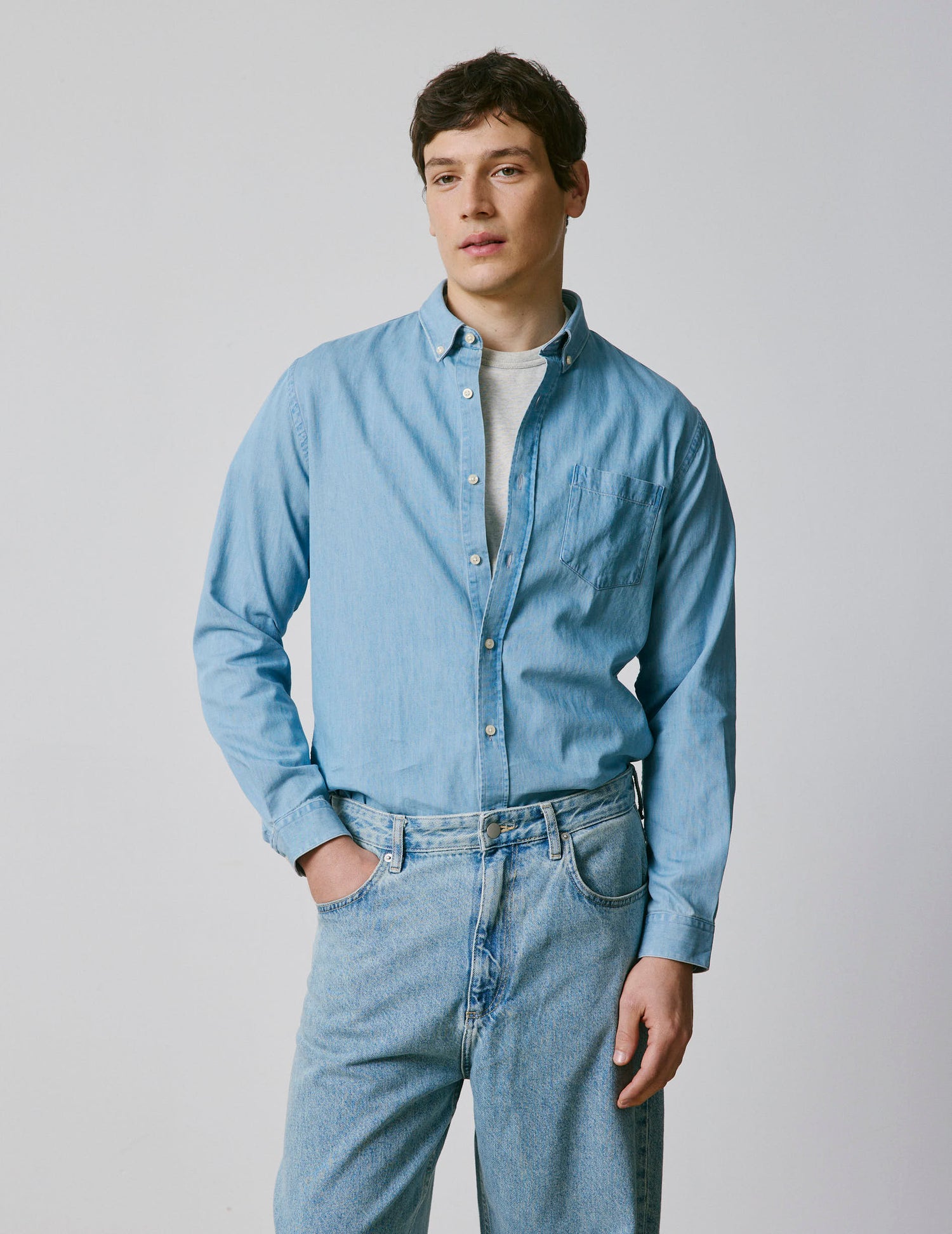 blue denim Gabriel shirt - Denim - American Collar